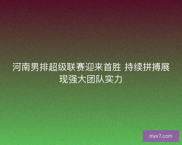 河南男排超级联赛迎来首胜 持续拼搏展现强大团队实力